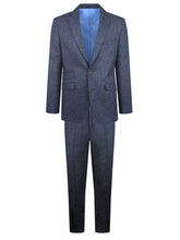 Abraham Moon Blue Tweed Suit